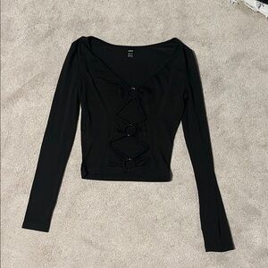 black size xs shein cut out black long sleeve